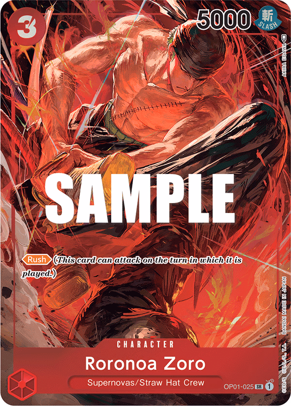Roronoa Zoro (Parallel) One Piece card (OP01-025, Romance Dawn)