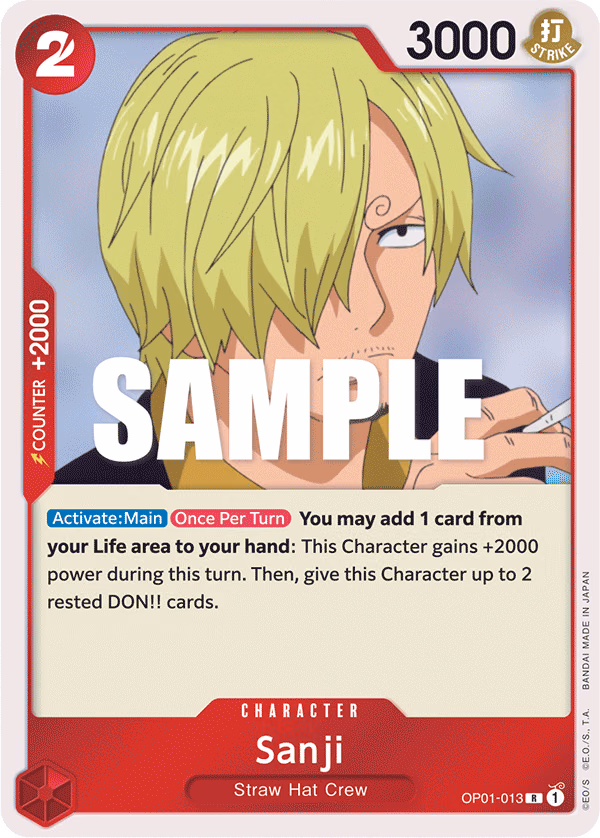 Sanji One Piece card (OP01-013, Romance Dawn)