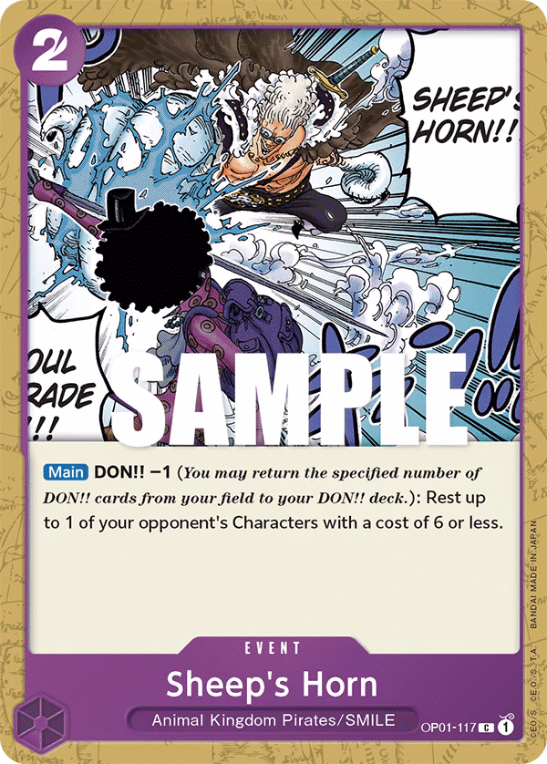 Sheep's Horn One Piece card (OP01-117, Romance Dawn)