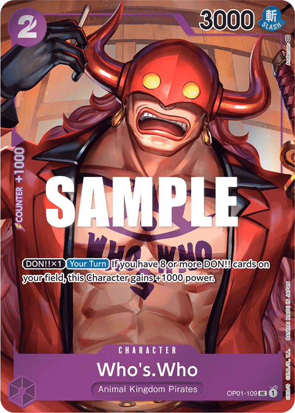 Who's.Who (Box Topper) One Piece card (OP01-109, Romance Dawn)