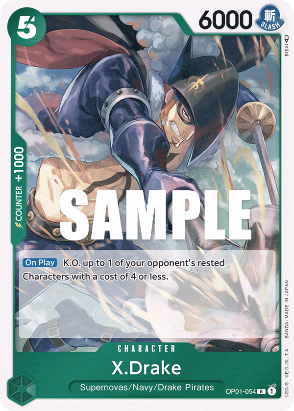 X.Drake One Piece card (OP01-054, Romance Dawn)