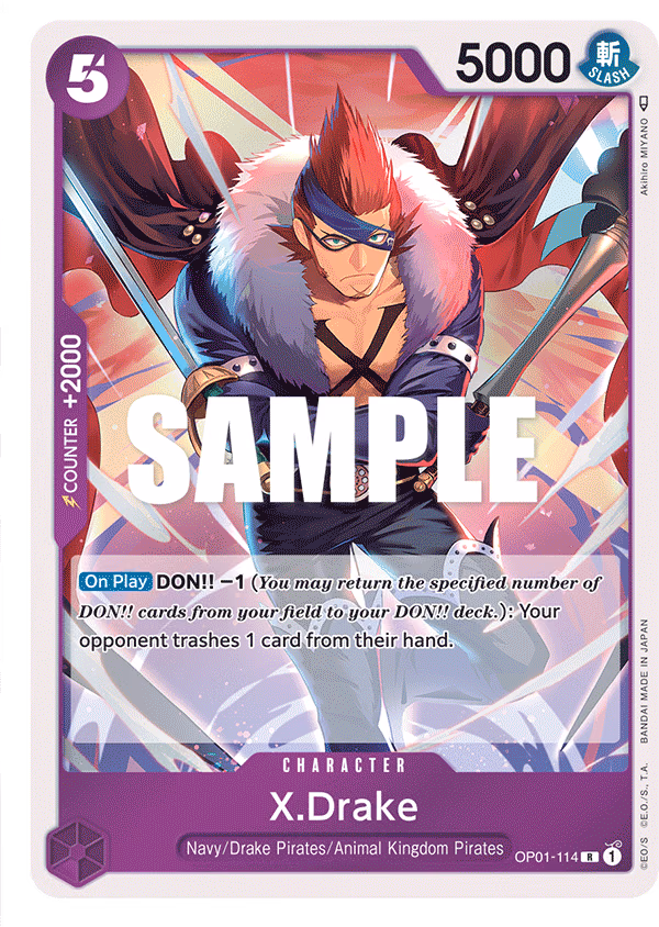 X.Drake One Piece card (OP01-114, Romance Dawn)