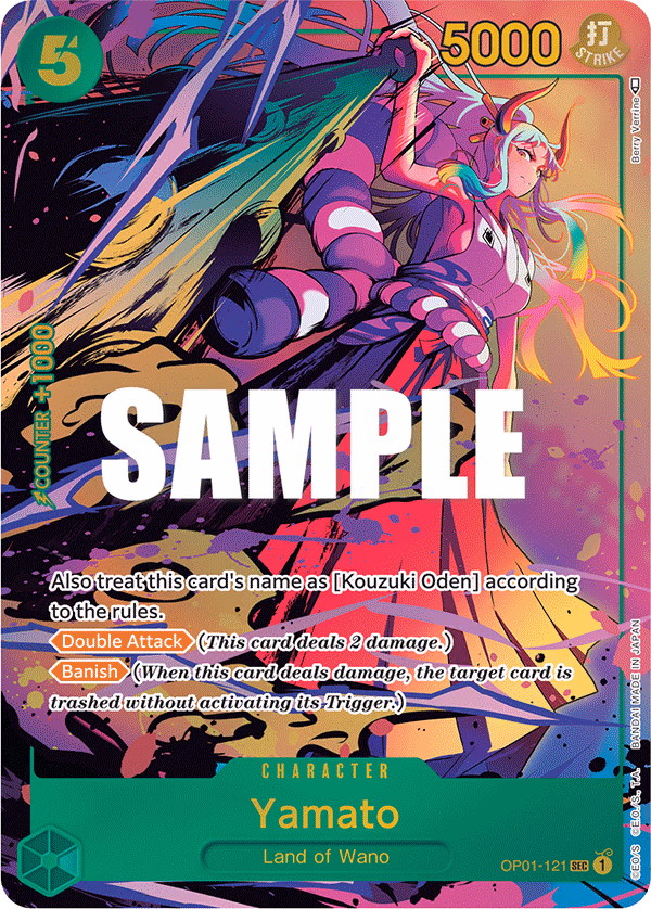 Yamato (Parallel) One Piece card (OP01-121, Romance Dawn)