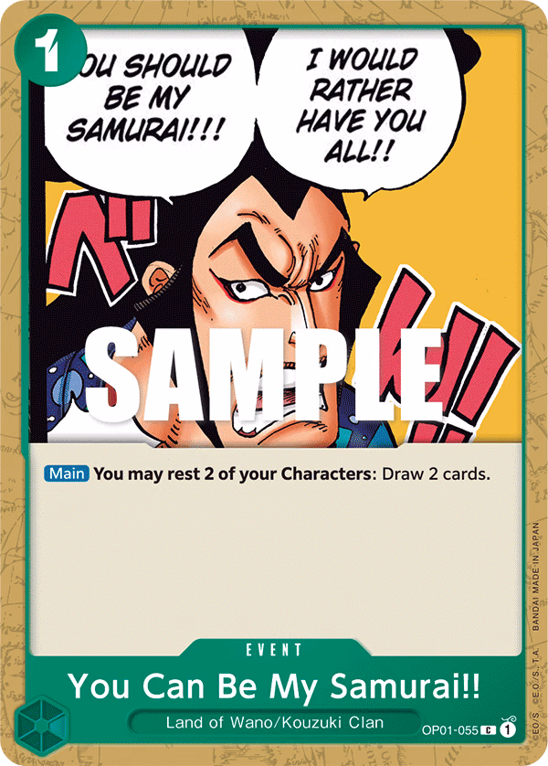 You Can Be My Samurai!! One Piece card (OP01-055, Romance Dawn)