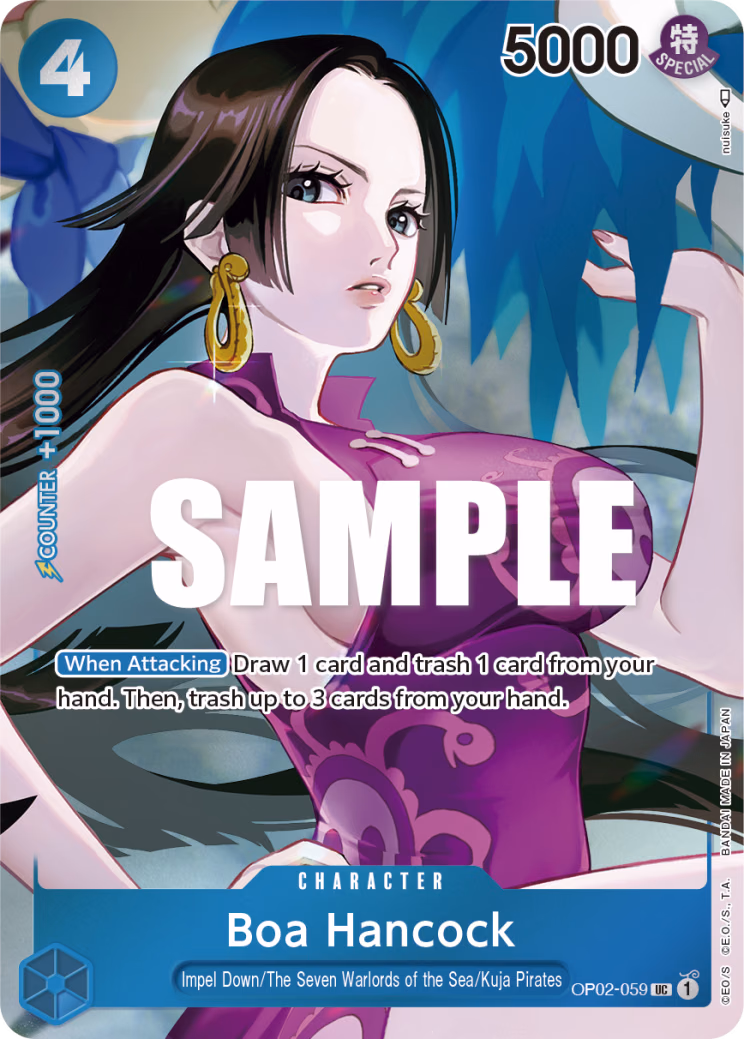 Boa Hancock (Box Topper) One Piece card (OP02-059, Paramount War)