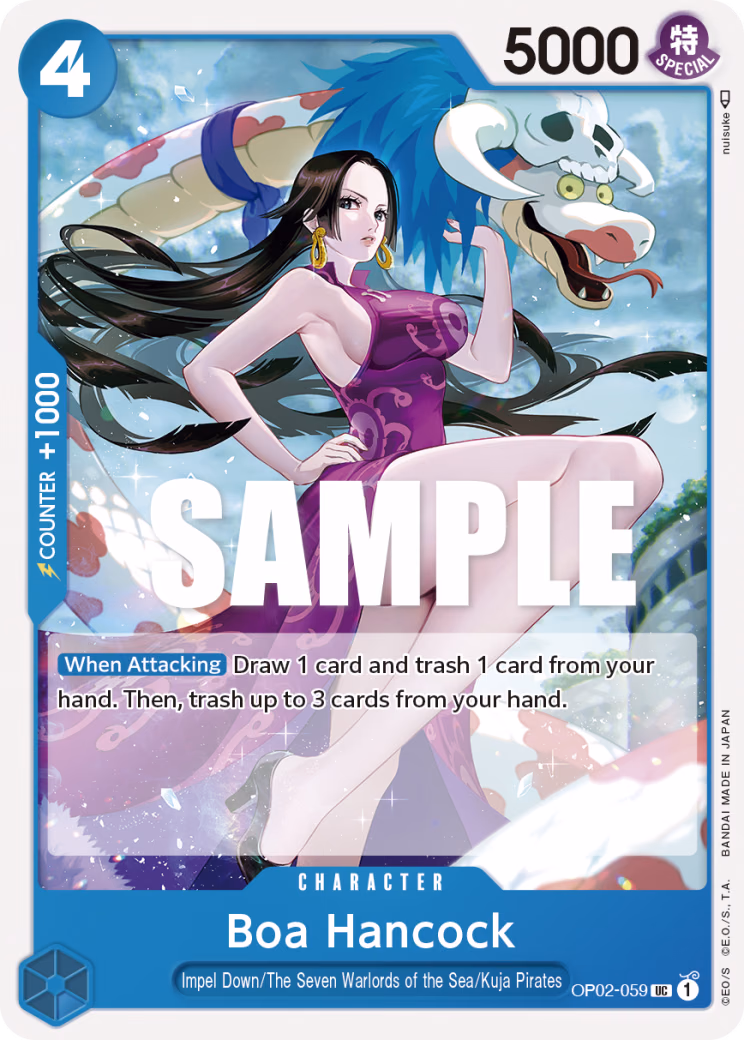 Boa Hancock One Piece card (OP02-059, Paramount War)
