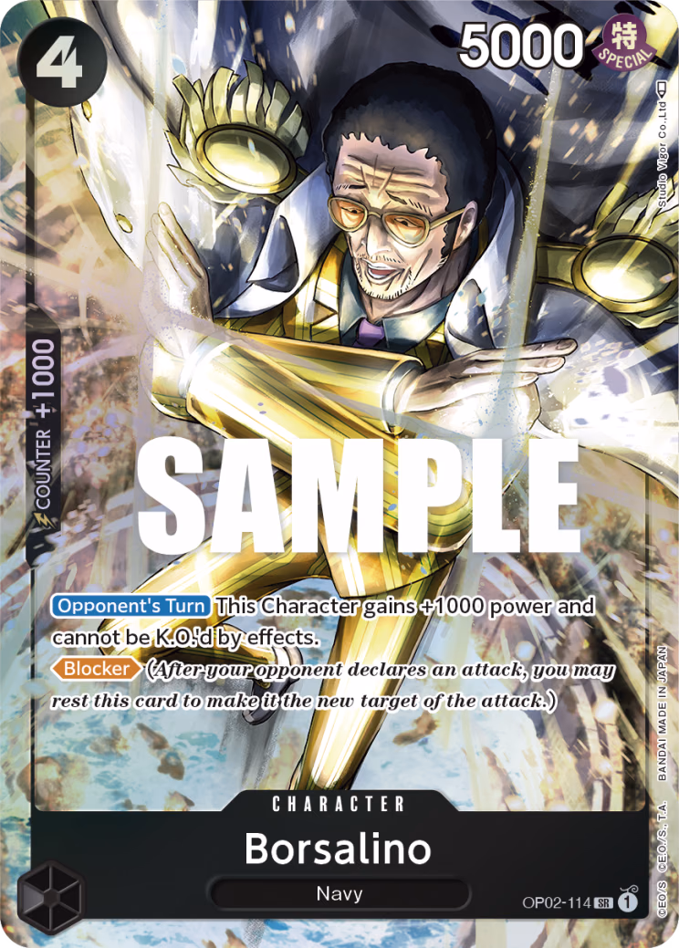 Borsalino (Alternate Art) One Piece card (OP02-114, Paramount War)