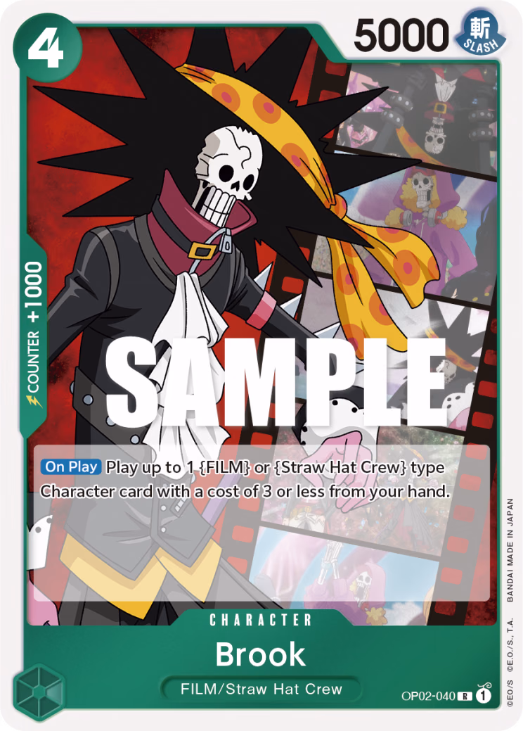 Brook One Piece card (OP02-040, Paramount War)