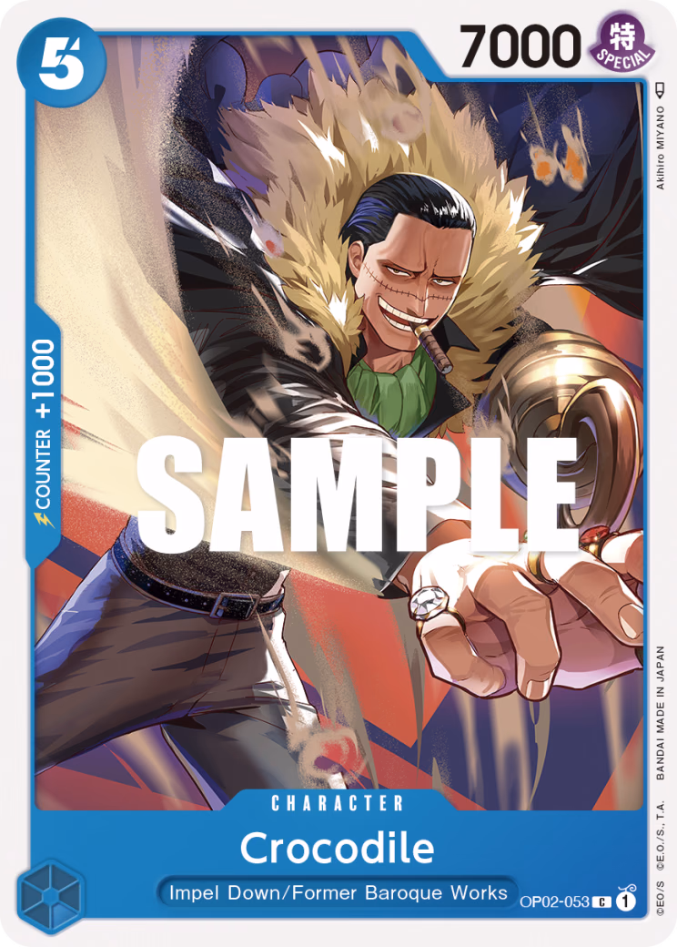 Crocodile One Piece card (OP02-053, Paramount War)