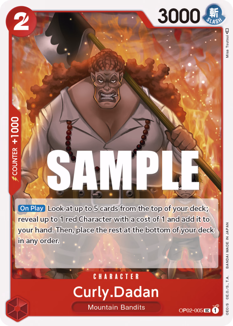 Curly.Dadan One Piece card (OP02-005, Paramount War)