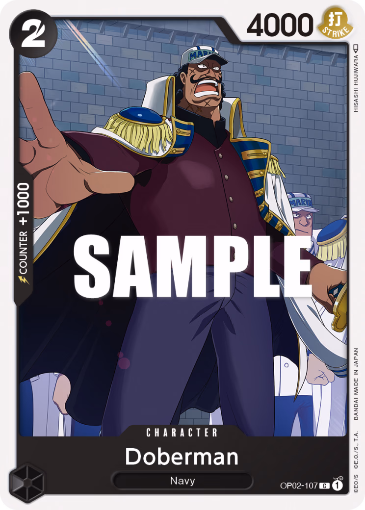 Doberman One Piece card (OP02-107, Paramount War)