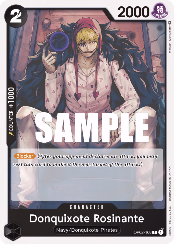 Donquixote Rosinante One Piece card (OP02-108, Paramount War)