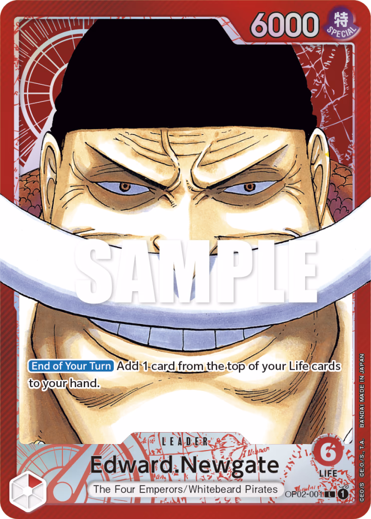 Edward.Newgate (Alternate Art) One Piece card (OP02-001, Paramount War)