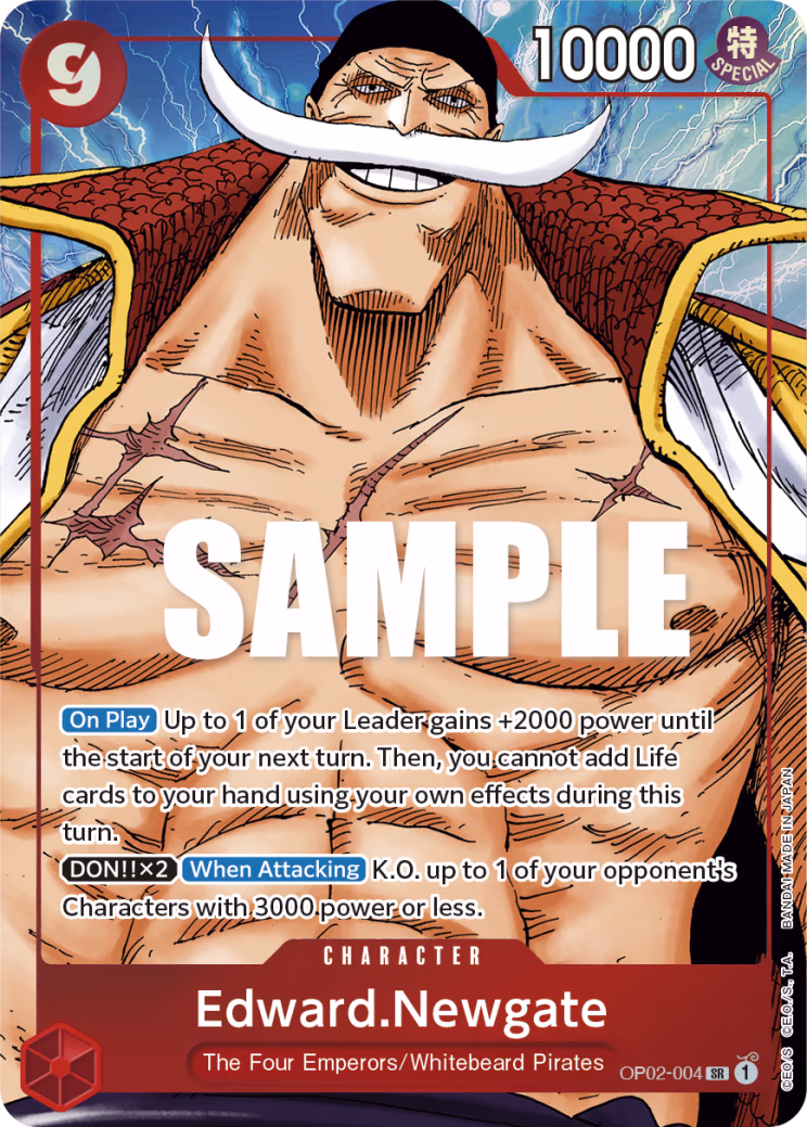 Edward.Newgate (Alternate Art) One Piece card (OP02-004, Paramount War)