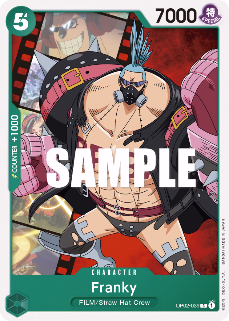 Franky One Piece card (OP02-039, Paramount War)
