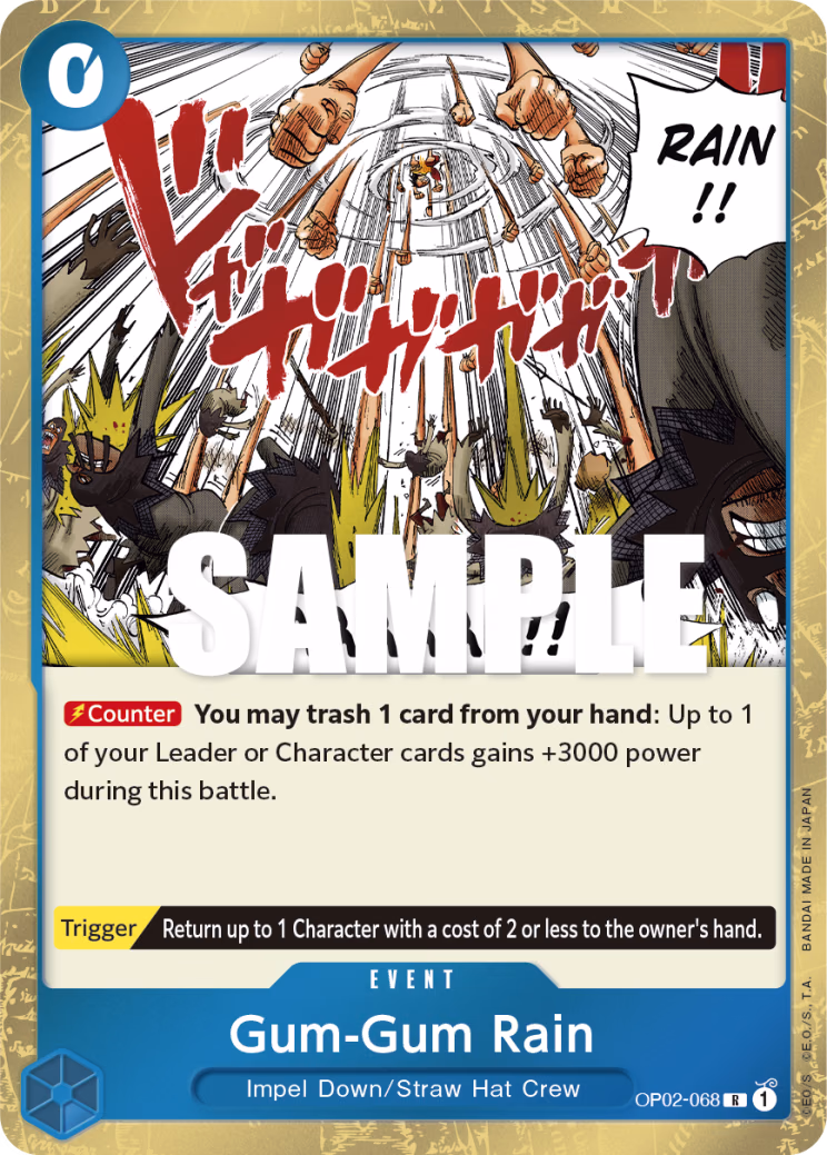 Gum-Gum Rain One Piece card (OP02-068, Paramount War)