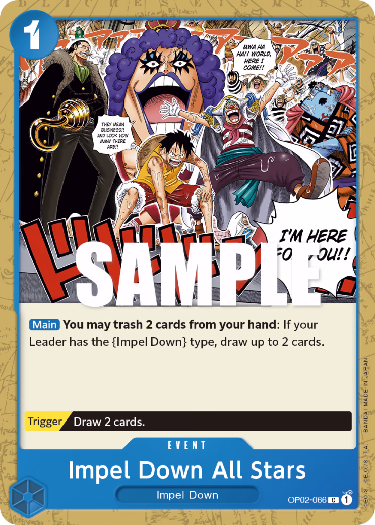 Impel Down All Stars One Piece card (OP02-066, Paramount War)