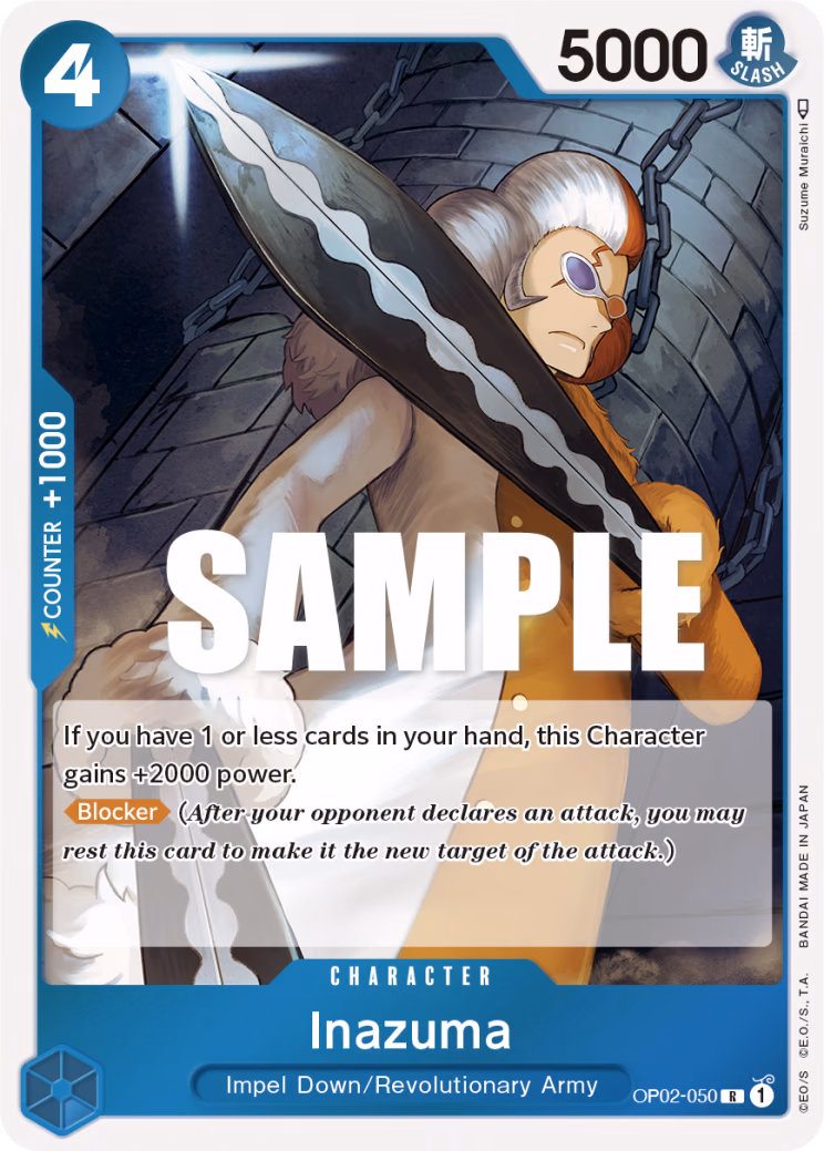 Inazuma One Piece card (OP02-050, Paramount War)