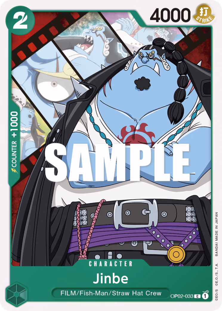 Jinbe One Piece card (OP02-033, Paramount War)