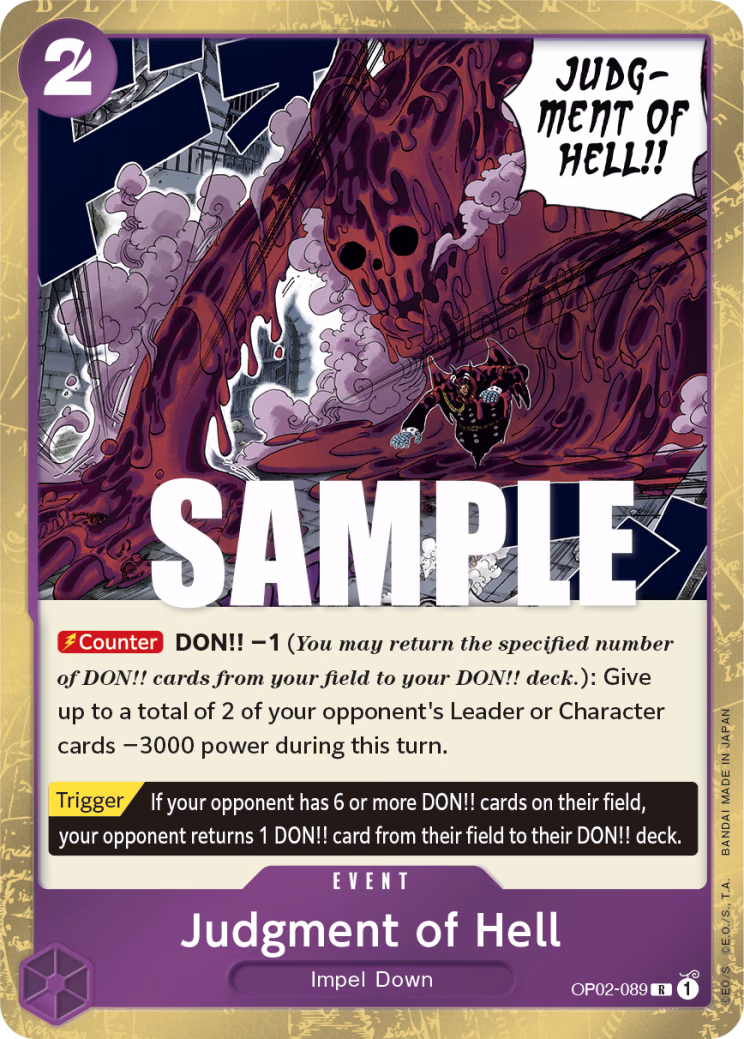 Judgment of Hell One Piece card (OP02-089, Paramount War)