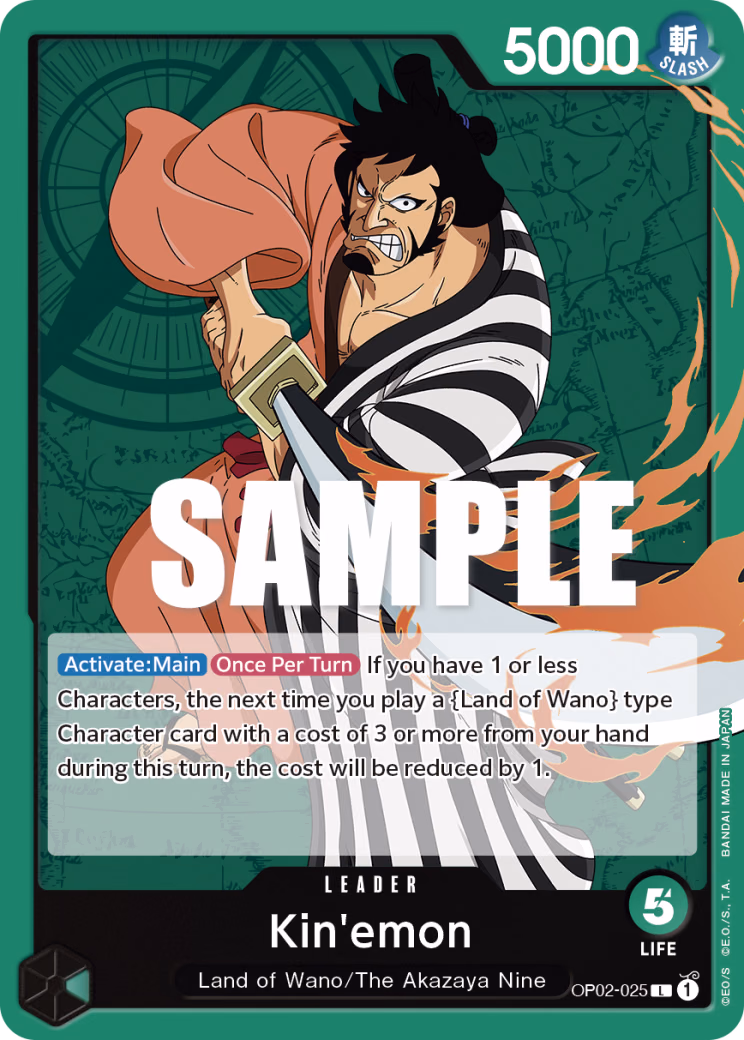 Kin'emon One Piece card (OP02-025, Paramount War)