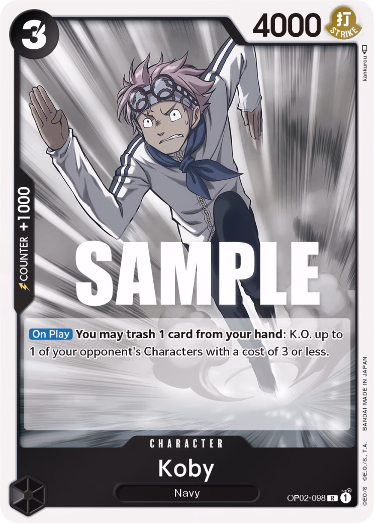 Koby One Piece card (OP02-098, Paramount War)