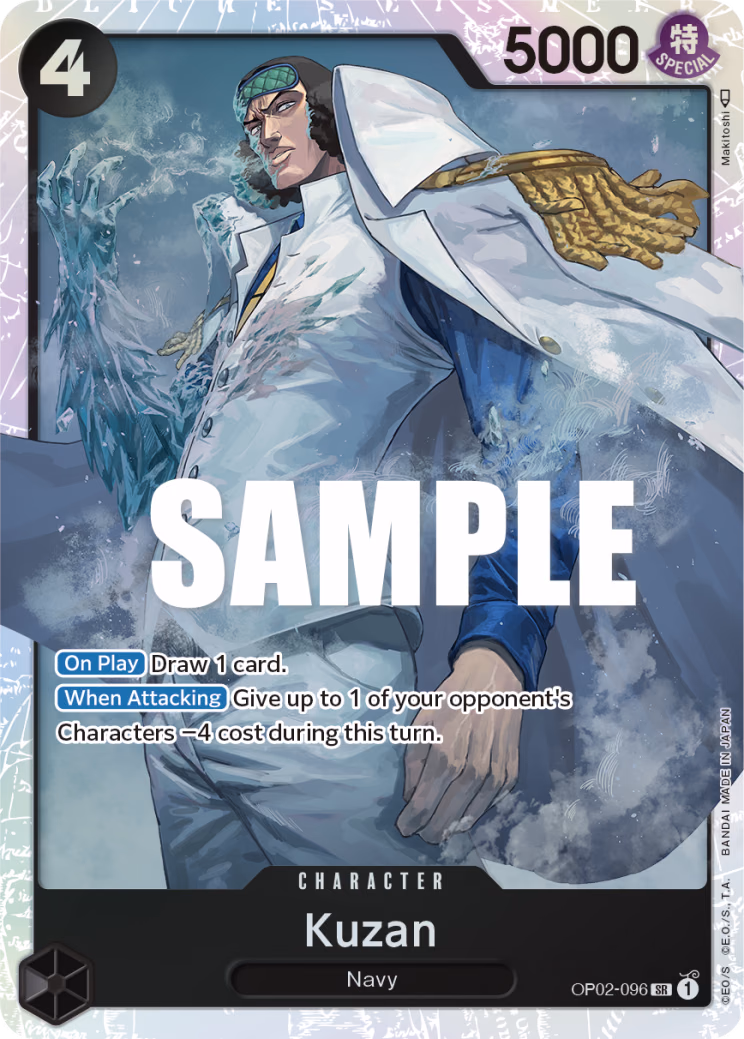 Kuzan One Piece card (OP02-096, Paramount War)