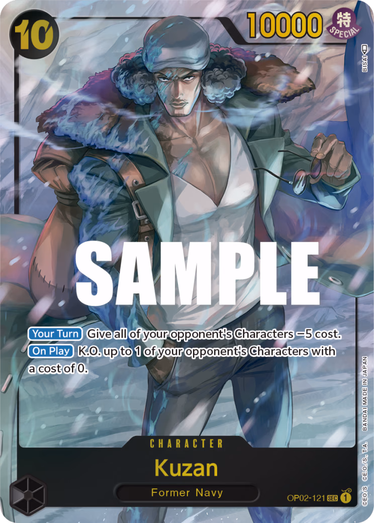 Kuzan (Alternate Art) One Piece card (OP02-121, Paramount War)