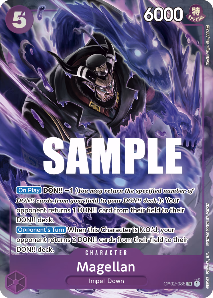Magellan (Alternate Art) One Piece card (OP02-085, Paramount War)