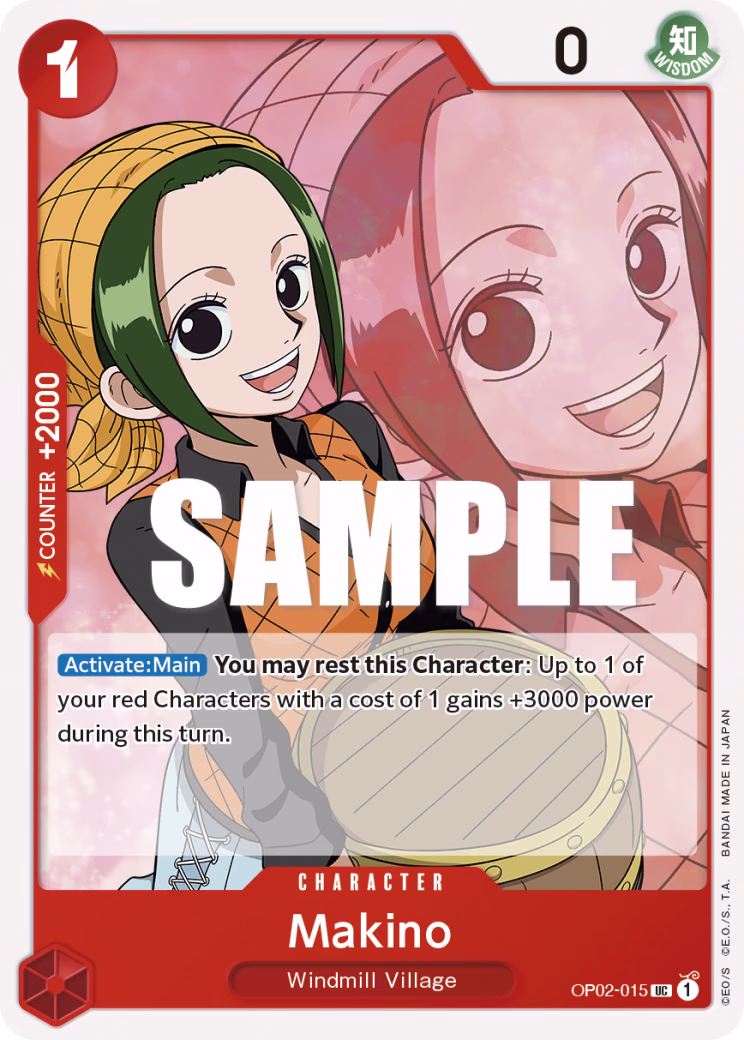 Makino One Piece card (OP02-015, Paramount War)