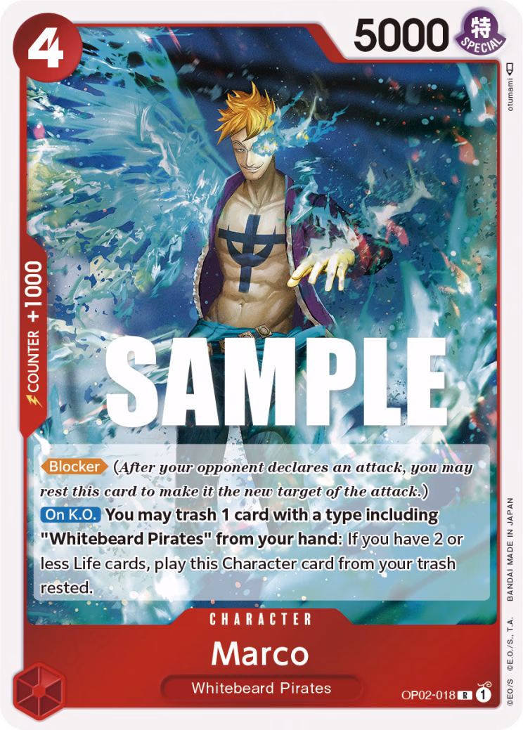 Marco One Piece card (OP02-018, Paramount War)
