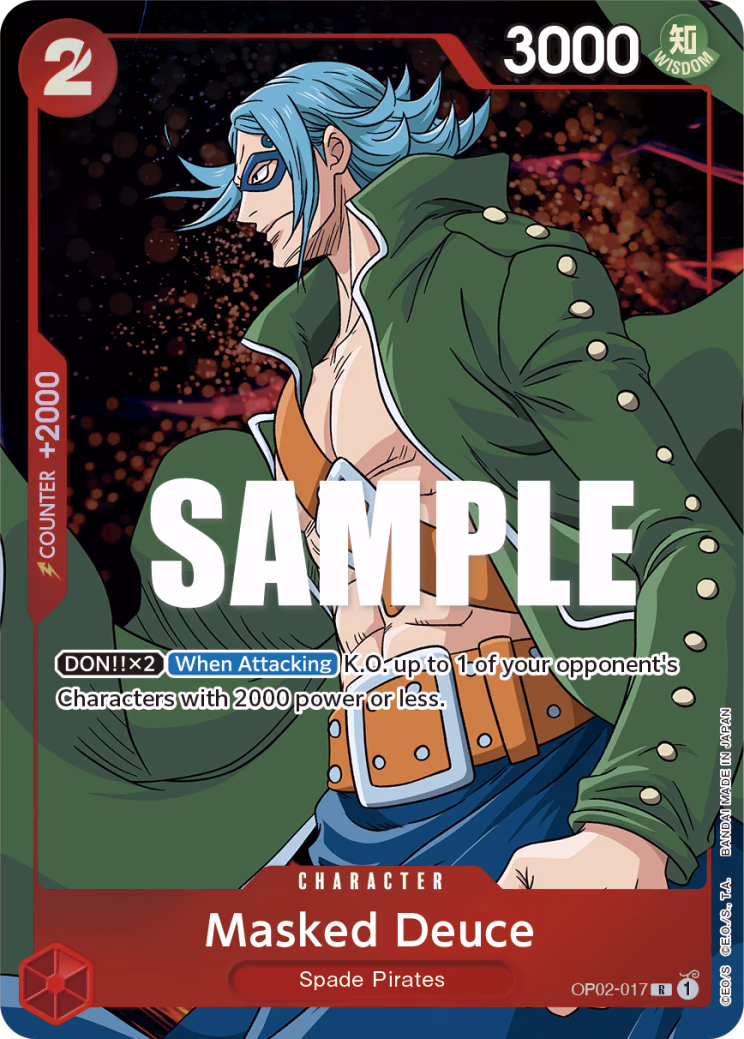 Masked Deuce (Alternate Art) One Piece card (OP02-017, Paramount War)
