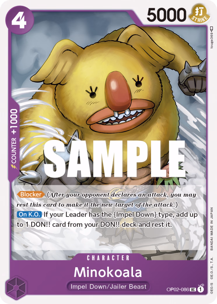 Minokoala One Piece card (OP02-086, Paramount War)