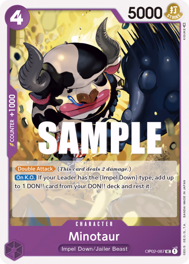 Minotaur One Piece card (OP02-087, Paramount War)