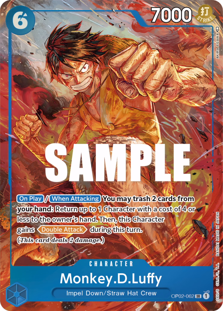 Monkey.D.Luffy (Alternate Art) One Piece card (OP02-062, Paramount War)
