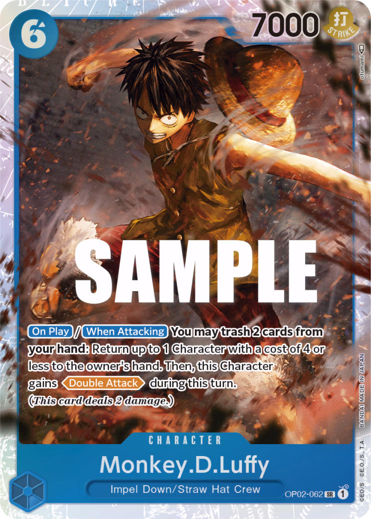Monkey.D.Luffy One Piece card (OP02-062, Paramount War)