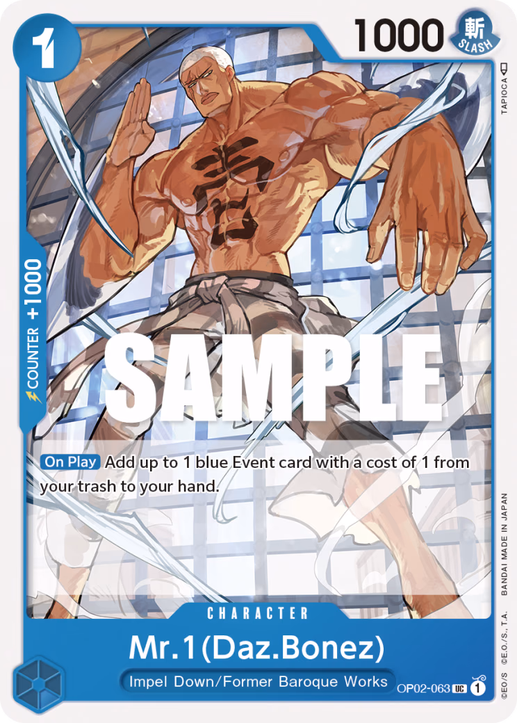 Mr.1(Daz.Bonez) One Piece card (OP02-063, Paramount War)
