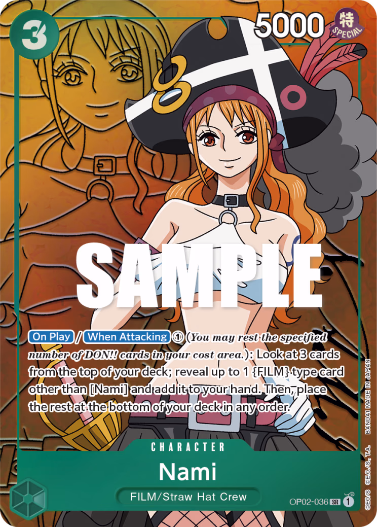 Nami (Alternate Art) One Piece card (OP02-036, Paramount War)