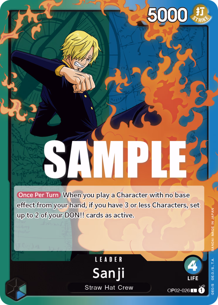 Sanji One Piece card (OP02-026, Paramount War)