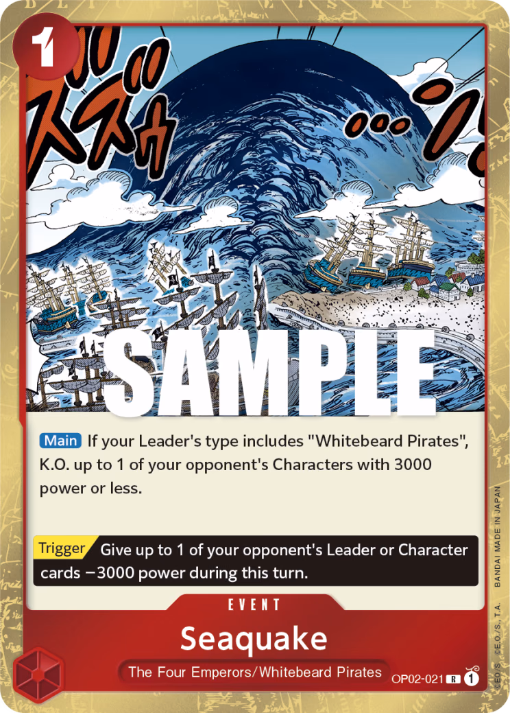 Seaquake One Piece card (OP02-021, Paramount War)