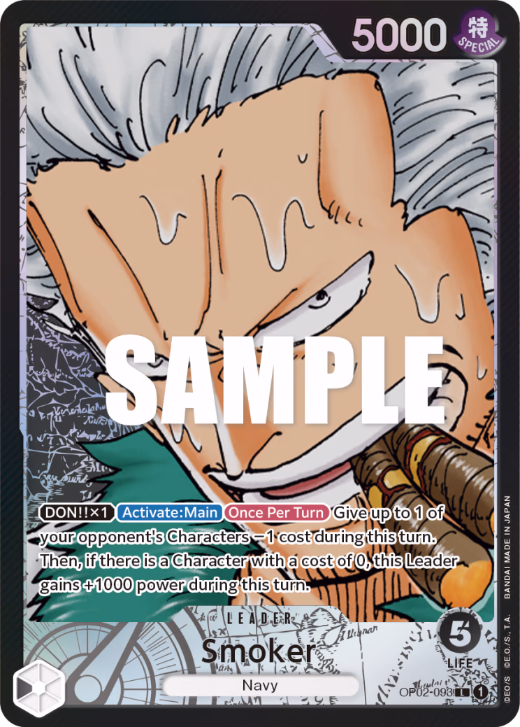 Smoker (Alternate Art) One Piece card (OP02-093, Paramount War)