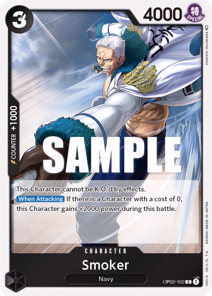 Smoker One Piece card (OP02-102, Paramount War)