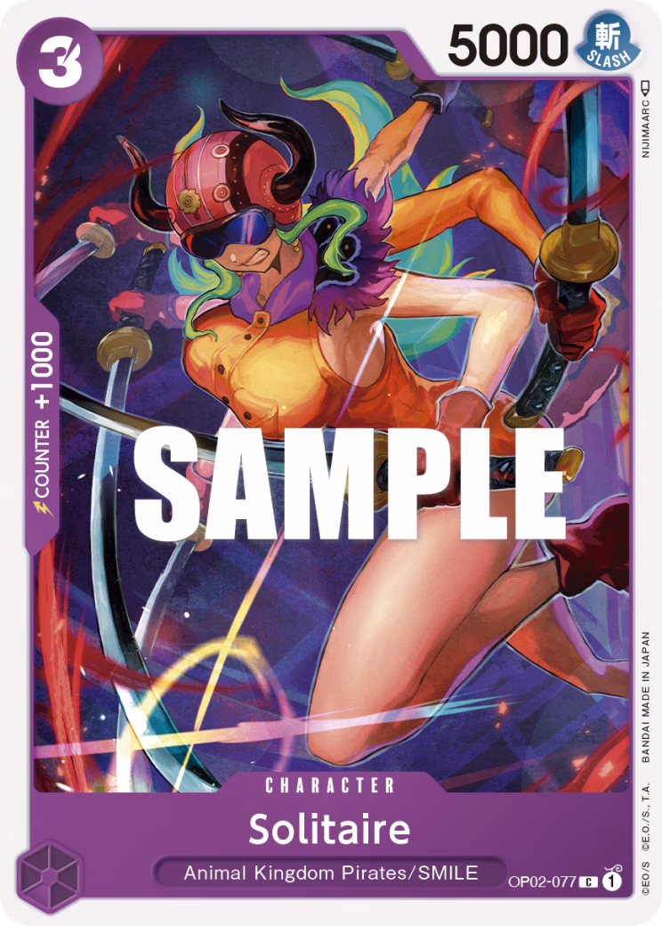Solitaire One Piece card (OP02-077, Paramount War)