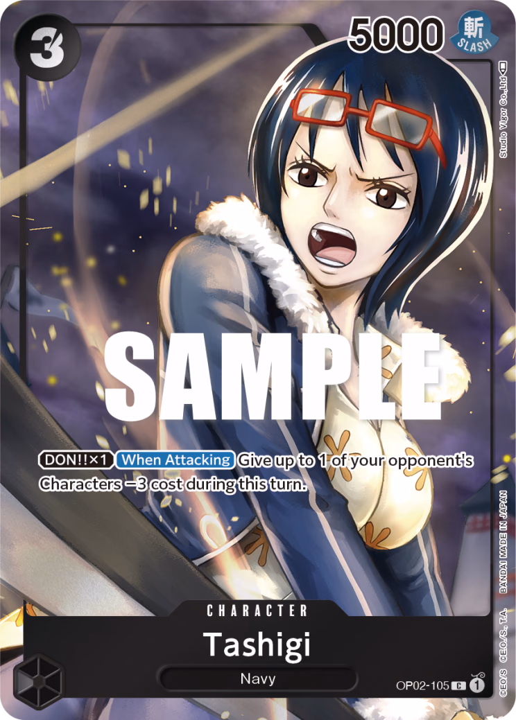 Tashigi (Box Topper) One Piece card (OP02-105, Paramount War)
