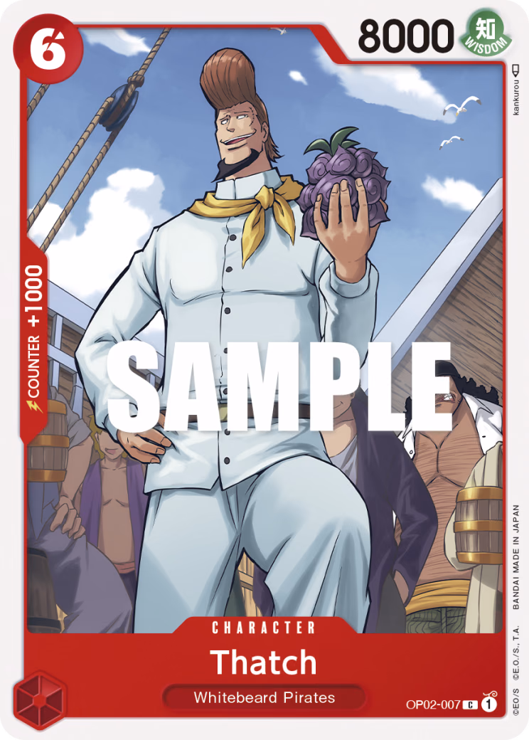 Thatch One Piece card (OP02-007, Paramount War)
