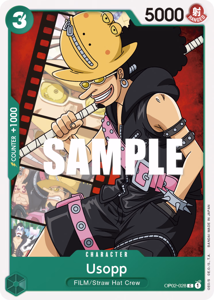 Usopp One Piece card (OP02-028, Paramount War)