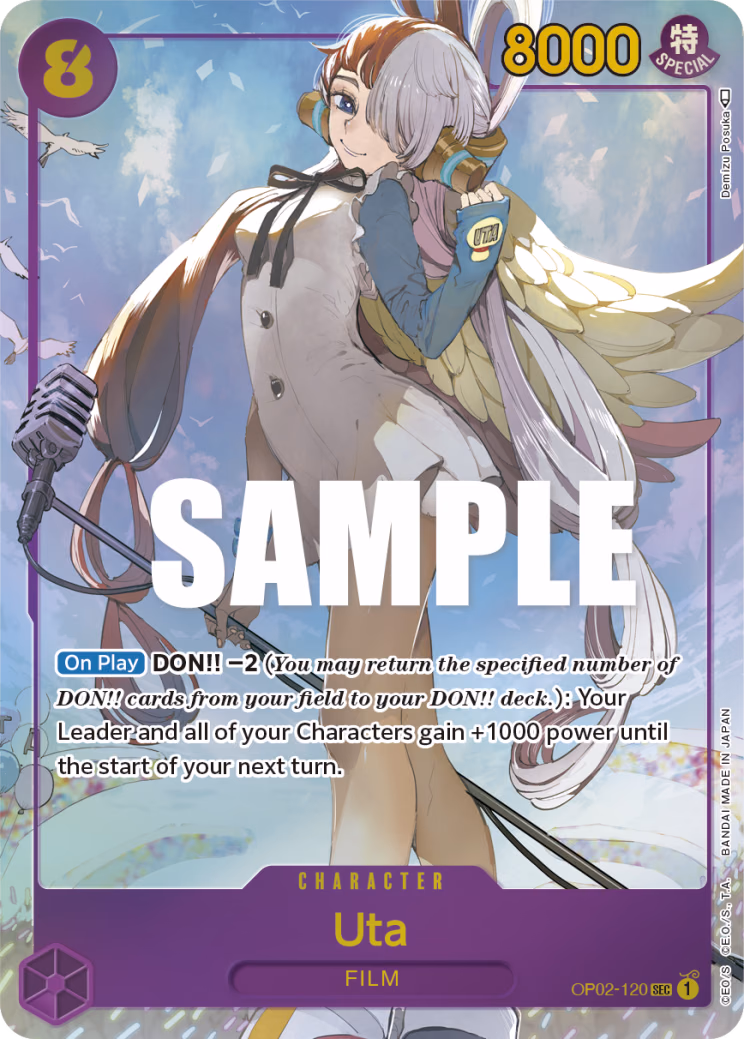 Uta (Alternate Art) One Piece card (OP02-120, Paramount War)