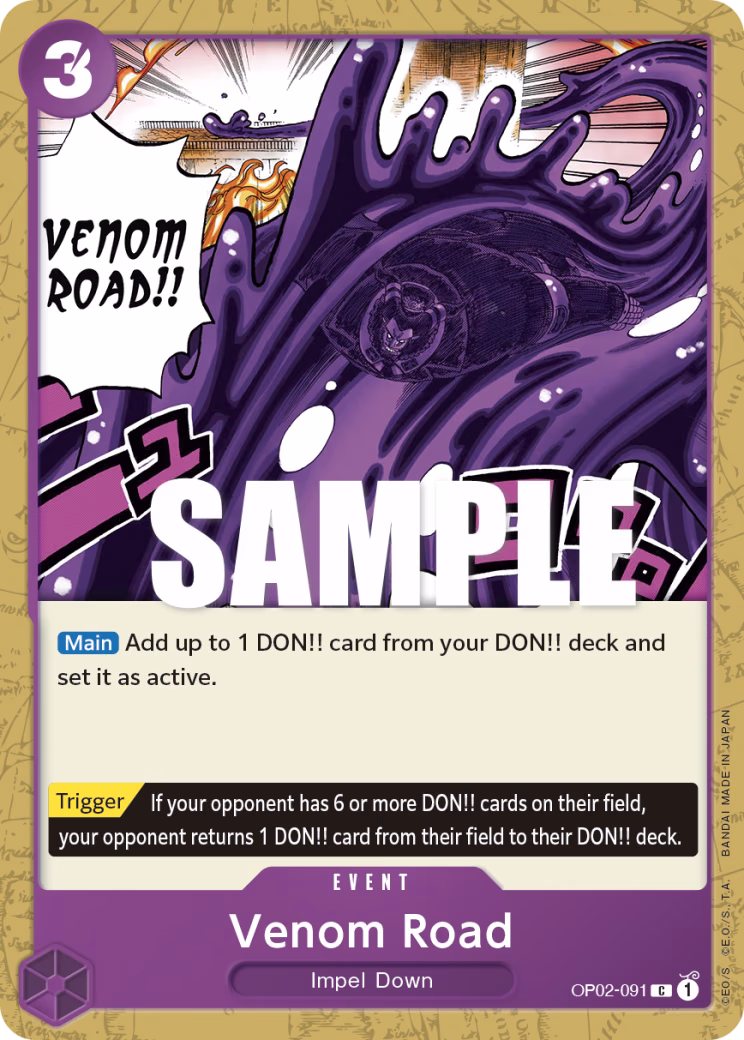 Venom Road One Piece card (OP02-091, Paramount War)