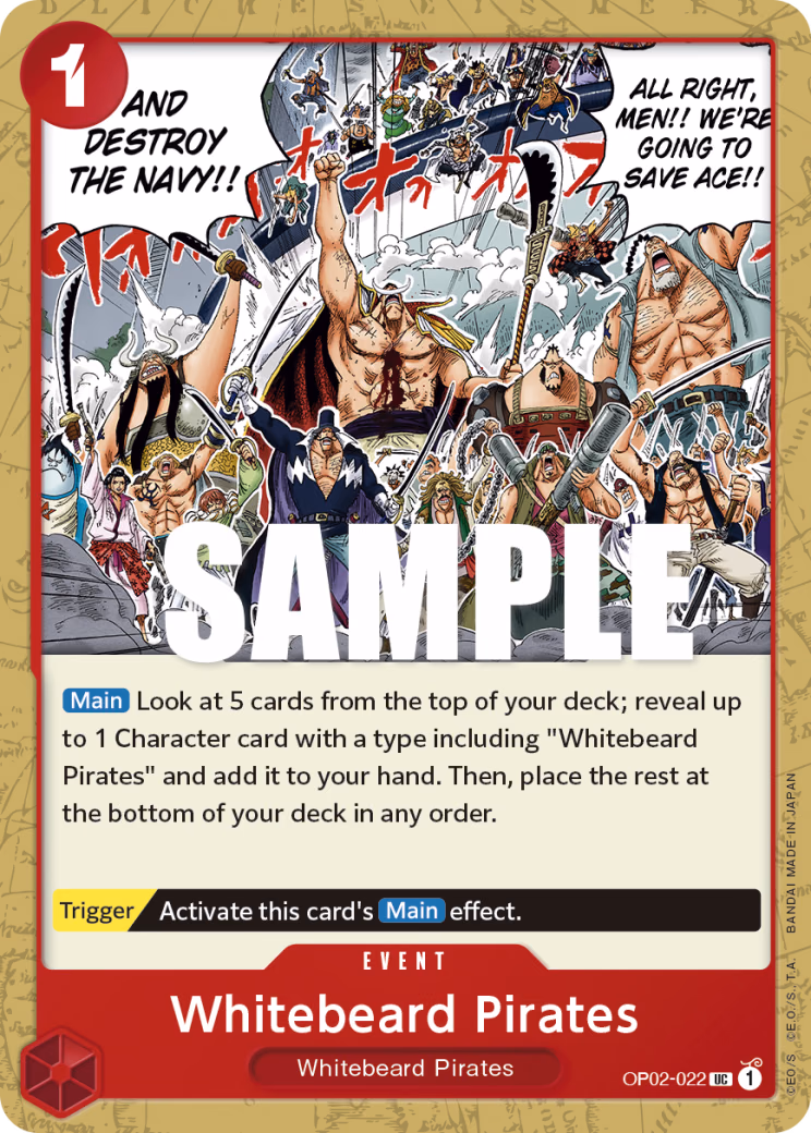 Whitebeard Pirates One Piece card (OP02-022, Paramount War)