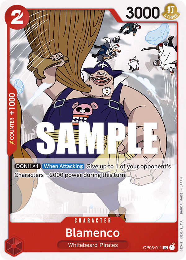 Blamenco One Piece card (OP03-011, Pillars of Strength)